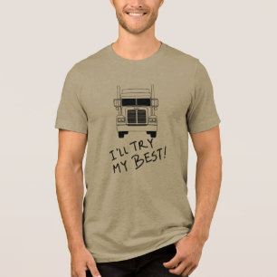 T-shirt En Tri-matière Je ferai de mon mieux Semi-remorque Contour Motiva