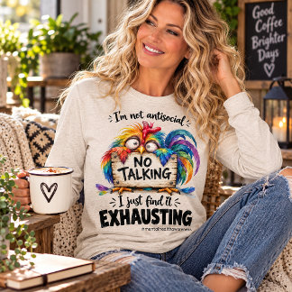 T-shirt En Tri-matière Je ne suis pas antisocial drôle poulet arc-en-ciel