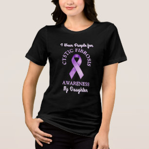 T-shirt En Tri-matière Je porte un ruban violet des FC pour ma fille