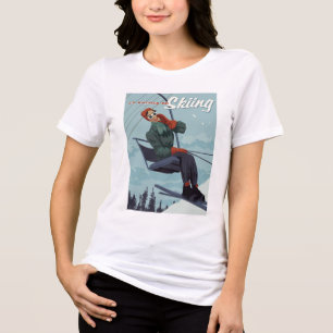 T-shirt En Tri-matière Je préfère skier Imprimer