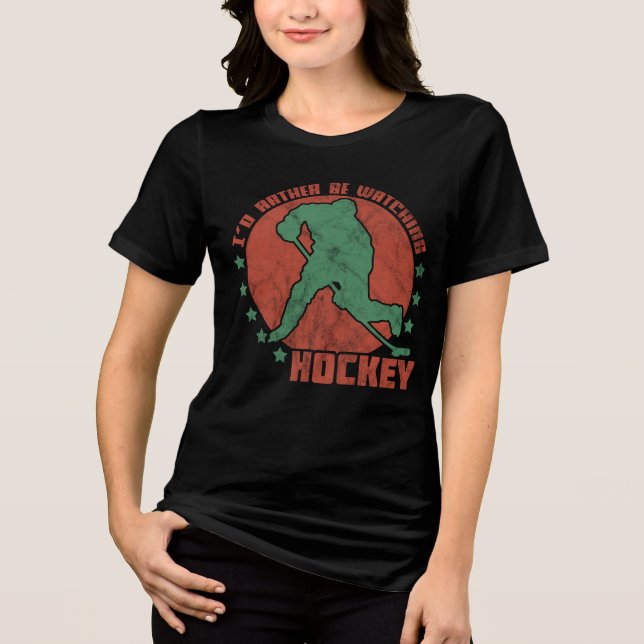 T-shirt En Tri-matière Je préférerais regarder le hockey (Recto)
