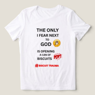 T-SHIRT  EN TRI-MATIÈRE JE REDOUTE LES BISCUITS, HUMOUR FOODIE BLANC GRAPH