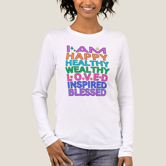 T-shirt En Tri-matière Je Suis Affirmations Long Sleeve Tee - Rainbow Tex (Recto)