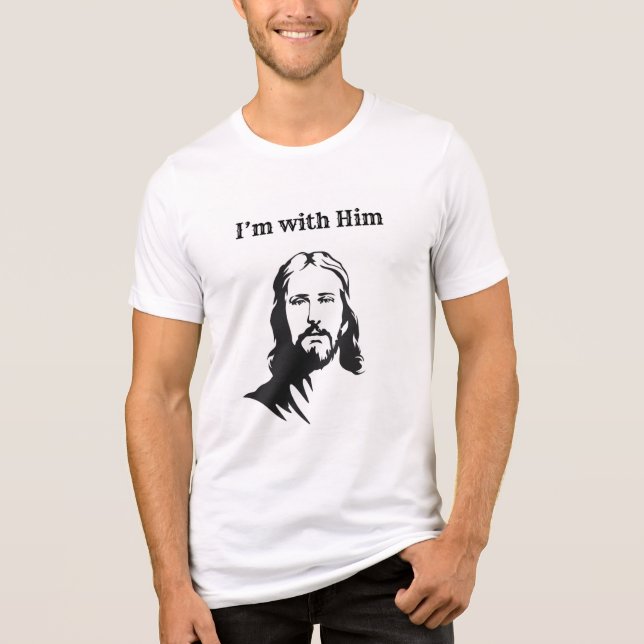 T-shirt En Tri-matière Je suis avec lui (Jésus) (Recto)