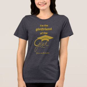 T-shirt En Tri-matière Je suis la petite amie du Grad - Or - Editable