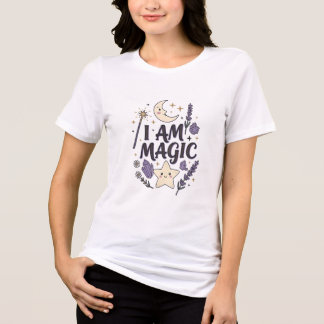 T-shirt En Tri-matière Je Suis Magique Dessin De Lune Stellaire Céleste M