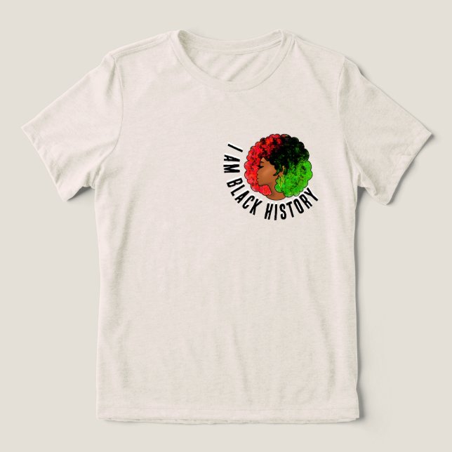 T-shirt En Tri-matière Je suis noire histoire pan drapeau africain afro f (Design Recto)