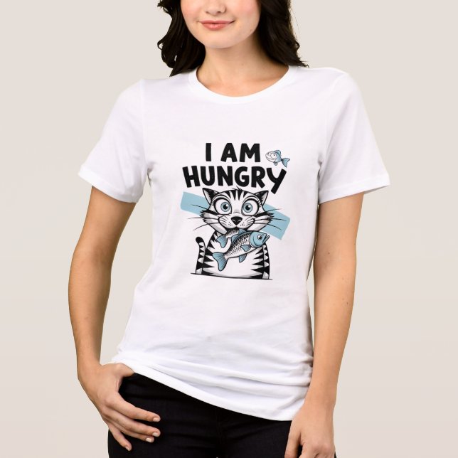 T-shirt En Tri-matière Je suis un chat affamé (Recto)