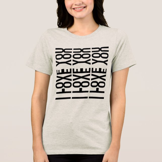 T-shirt En Tri-matière JE T'AIME - Message d'amour caché (Recto)