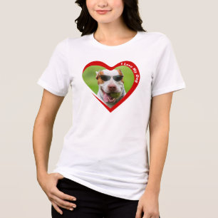 T-shirt En Tri-matière Je T'aime Mon Chien Photo Coeur