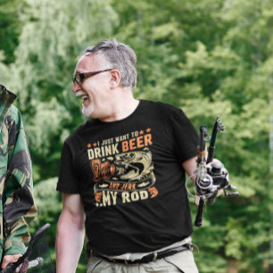 T-shirt En Tri-matière Je veux juste boire de la bière et Jerk My Rod