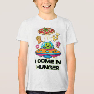 T-shirt En Tri-matière Je viens avec la faim – Design drôle d'alimentaire