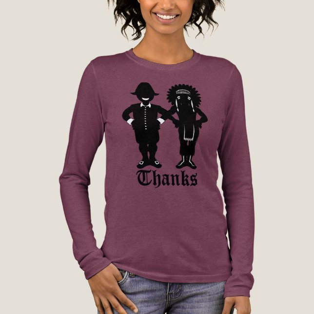 T-shirt En Tri-matière Jersey Festive de Fête des Chemises de Thanksgivin (Recto)