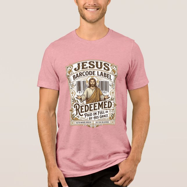 T-shirt En Tri-matière Jesus Code-Barres Étiquette Racheté Jésus Code-Bar (Recto)
