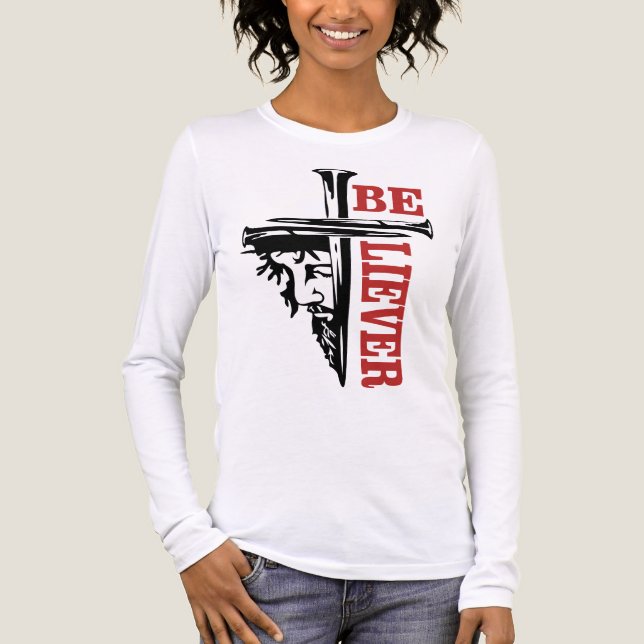 T-shirt En Tri-matière Jesus Cross Nail Design – Powerful Christian (Recto)