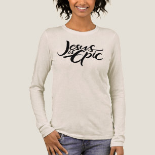 T-shirt En Tri-matière Jésus est épique Lettre calligraphiée Religieuse