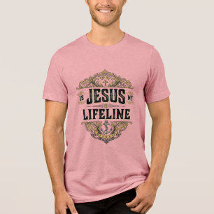 T-shirt En Tri-matière Jésus est ma ligne de vie vintage chrétien concept