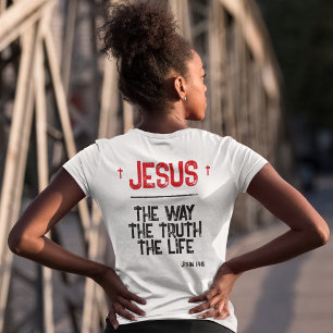 T-shirt En Tri-matière Jésus Le Chemin Vérité Vie Jean 14:6 Bible Grunge