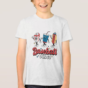 T-shirt En Tri-matière Jeu de Baseball Jour Retro Baseball Vibes Sport Fa