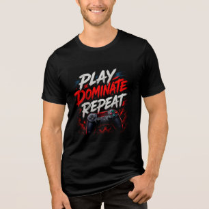 T-shirt En Tri-matière 🔥 Jeu drôleк Jouer Dominer Répéter 🎮