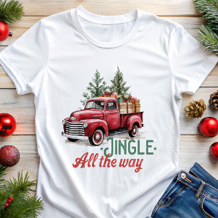 T-shirt En Tri-matière Jingle All The Way Camion Rouge de Noël