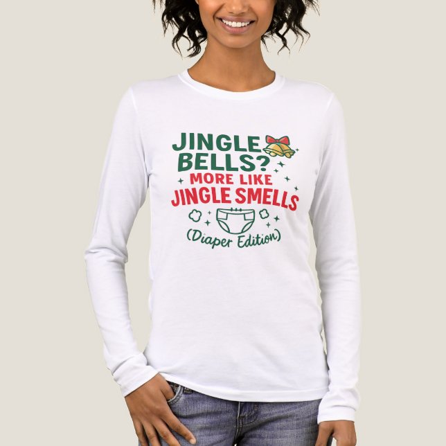 T-shirt En Tri-matière Jingle Smells Diaper Edition Mom Shirt (Recto)