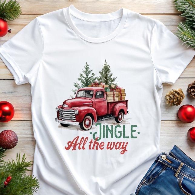 T-shirt En Tri-matière Jingle Tout le chemin Camion Rouge Noël (Créateur téléchargé)