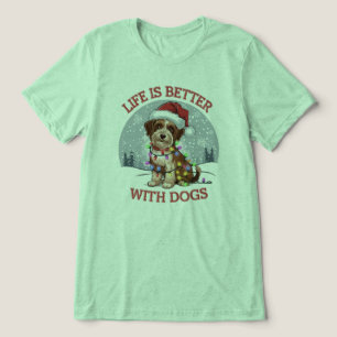 T-shirt En Tri-matière Joie du chien de Noël : un vectoriel de fête