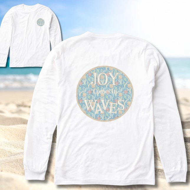 T-shirt En Tri-matière Joie en vagues – Plage Boho  (Joy Comes in Waves - Boho Beach T-shirt - Perfect for Summer and Surf Fans)