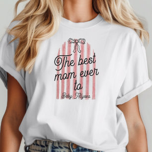 T-shirt En Tri-matière Joli Arc Rose Et Blanc Meilleure Maman Bébé Nom