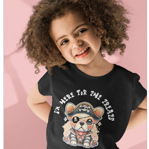 T-shirt En Tri-matière Joli Bouledogue Français en Pirate, Halloween Drôl