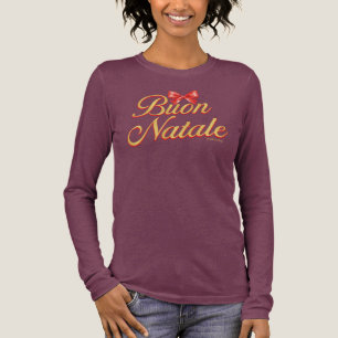 T-shirt En Tri-matière Joli Buon Natale avec motif de nœud