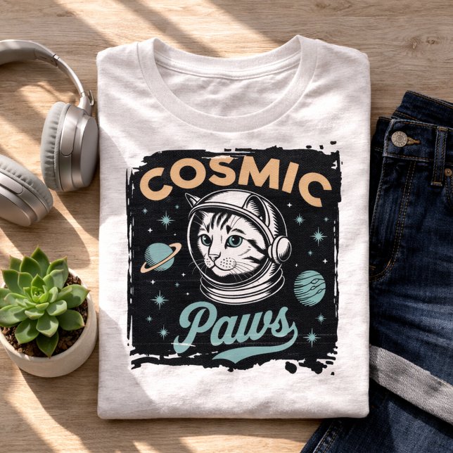 T-shirt En Tri-matière Joli Chat Astronaute Mignon (Cute and fun Cat shirt with space Kitty! Fun way to show off your love for cats and kittens. )