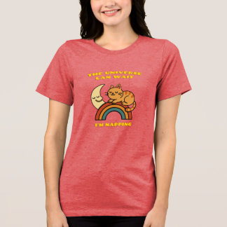 T-shirt En Tri-matière Joli Chat Endormi – L'Univers Peut Attendre, Je Fa
