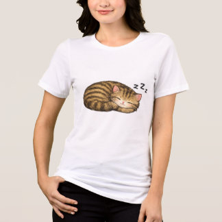 T-shirt En Tri-matière Joli Chat Tabby Endormi