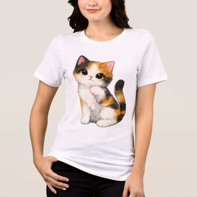 T-shirt En Tri-matière Joli Chaton Calico (Recto)
