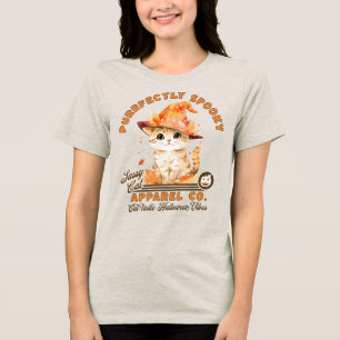 T-shirt En Tri-matière Joli Halloween Vibes Kitty sorcier Casquette Purrf