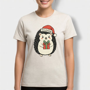 T-shirt En Tri-matière Joli Hérisson Joyeux Noël
