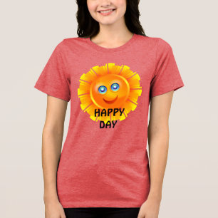 T-SHIRT  EN TRI-MATIÈRE JOLI JOUR, SOURIRE DE SOLEIL,