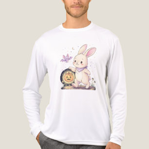 T-shirt En Tri-matière Joli lapin d'Halloween avec lanterne citrouille et