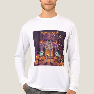 T-shirt En Tri-matière Joli Mummy et Fantômes d'Halloween à Manches Longu