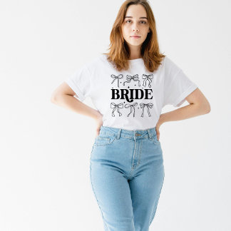 T-shirt En Tri-matière Joli Nœud Mariée Jour de Mariage