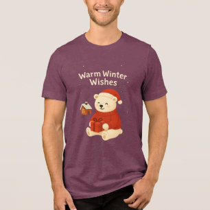 T-shirt En Tri-matière Joli ours polaire de Noël – Conception de cadeau d