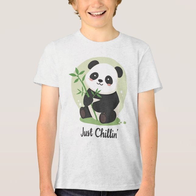T-shirt En Tri-matière Joli panda "Just Chillin'" (Recto)