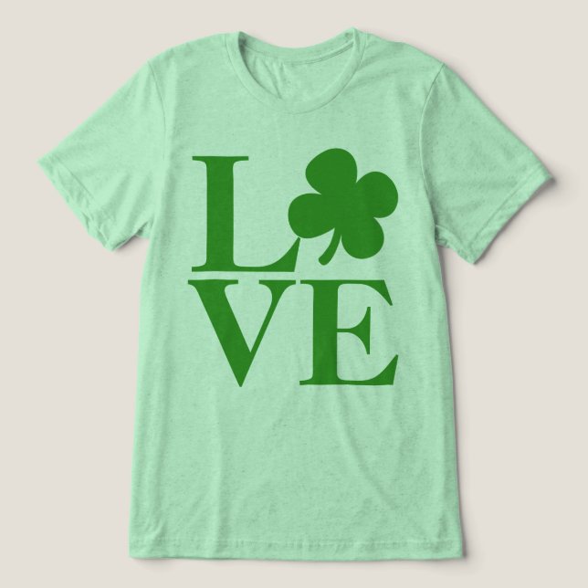T-shirt En Tri-matière Joli Shamrock vert amour Jour de la Saint Patrick (Design Recto)