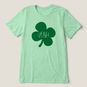 T-shirt En Tri-matière Joli Shamrock Vert Monogramme Personnalisé