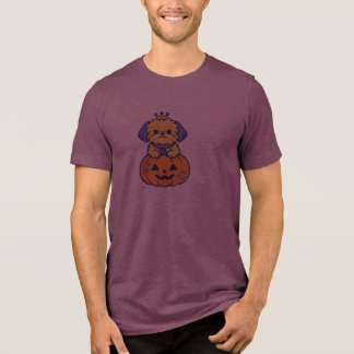 T-shirt En Tri-matière Joli Shih Tzu Halloween Princess Pumpkin Couronne