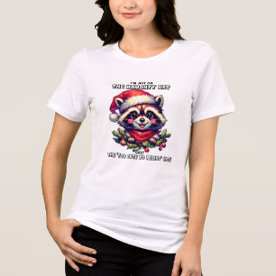 T-shirt En Tri-matière Jolie chemise de raton laveur de Noël pour les vac