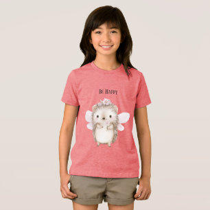 T-shirt En Tri-matière Jolie Fée Hérisson Soyez Heureuse Florale