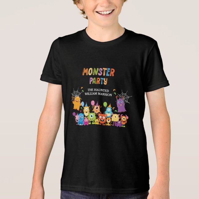 T-shirt En Tri-matière Jolie Fête D'Halloween Monster Costume Pour Enfant (Recto)